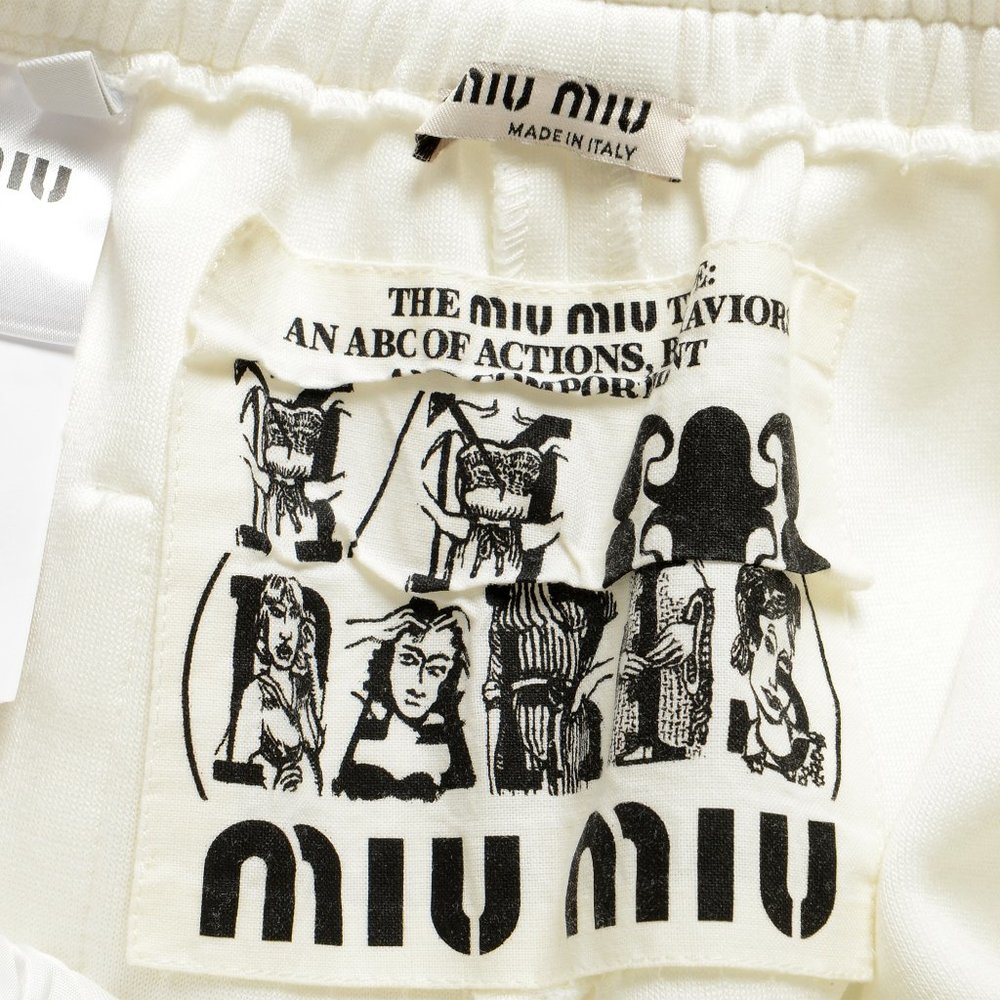 Miu Miu Women's White Sweat Pants US S IT 40 - Picture 4 of 4